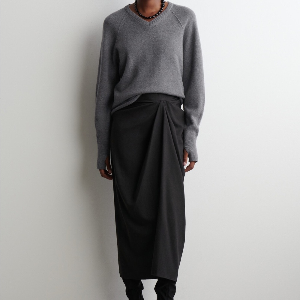 COS Draped Wool Midi Skirt Size 4